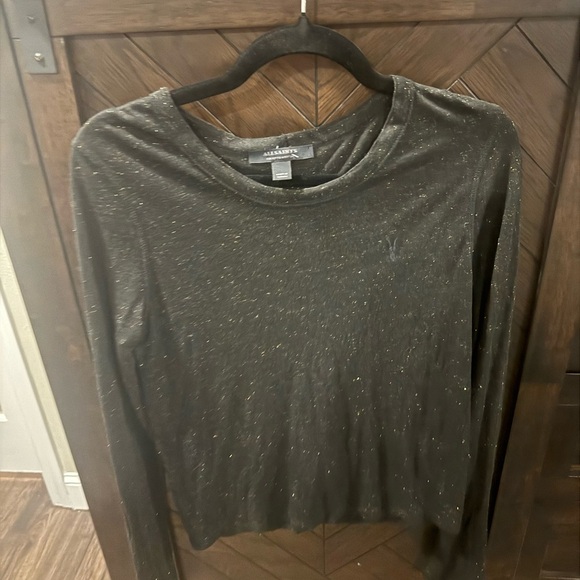 NWOT black w sparkle thread AllSaints long sleeve sz US 6 - Picture 1 of 3